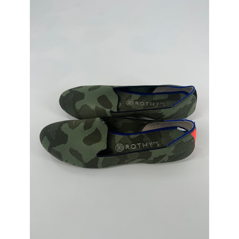 Rothys The Loafer Forest Camo Green Camouflage Slip On Shoes Womens 9.5